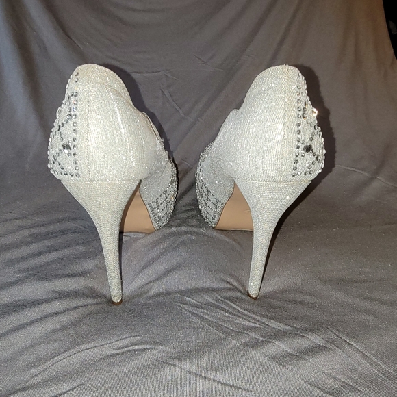 De Blossom Collection silver platform heel - Picture 3 of 9